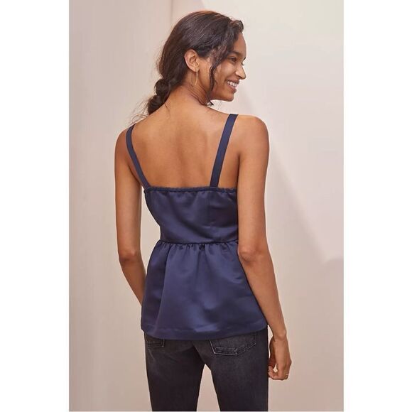 NEW Anthropologie Dhruv Kapoor Beaded Floral Rhinestone Babydoll Tank Top Large - Picture 2 of 3